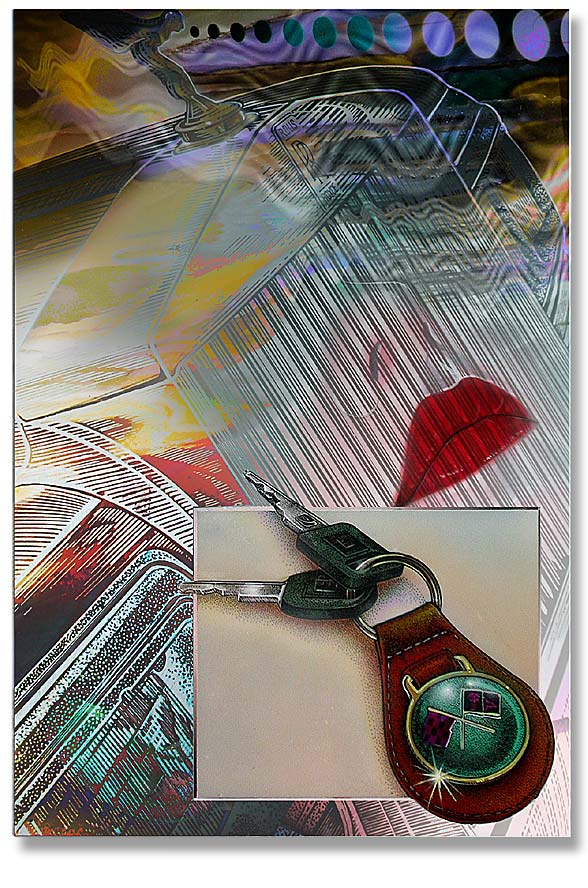 Keys, Airbrush Line Art Painting, 噴槍線畫 12x8 in