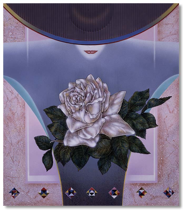 Heart of Rose, Airbrush on cardboard, 18x12 in.