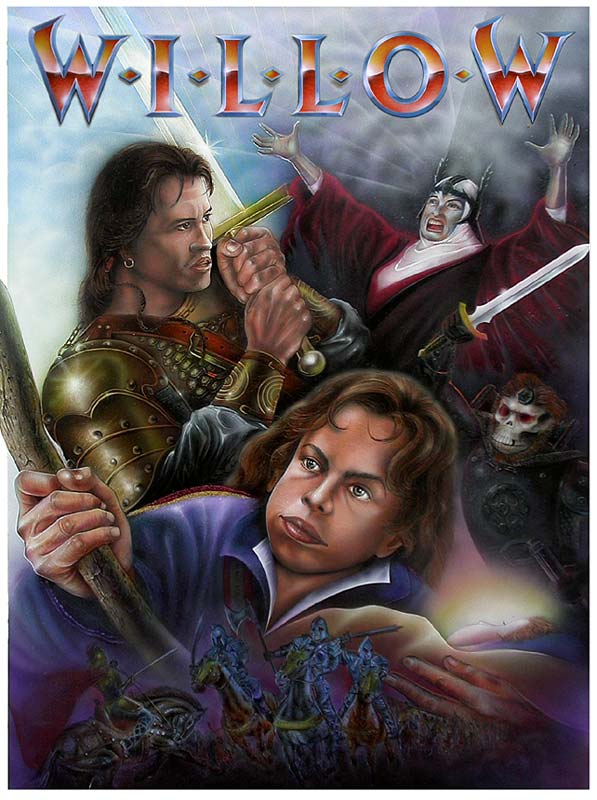 Willow Video Game Poster, acrylic on board, 25x18 in